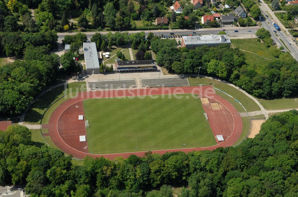 Luftaufnahme Greifswald - Das Volksstadion in Greifswald