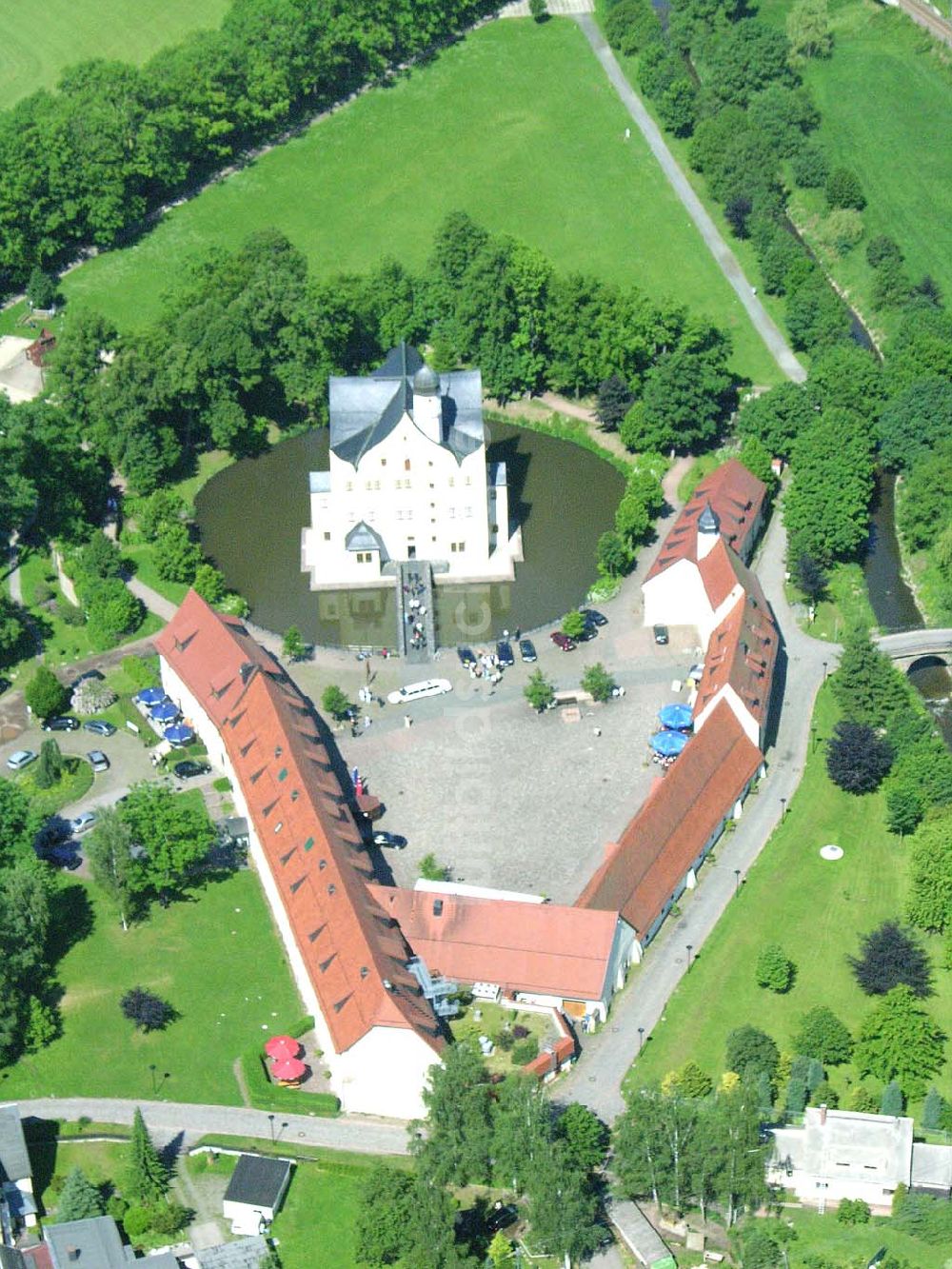 Luftaufnahme Chemnitz / Sachsen - Das Wasserschloss Klaffenbach