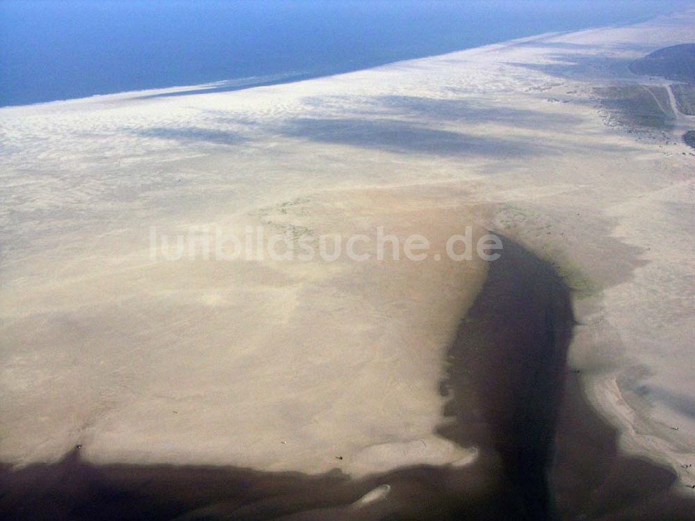 Borkum von oben - Das Wattenmeer bei der Insel Borkum