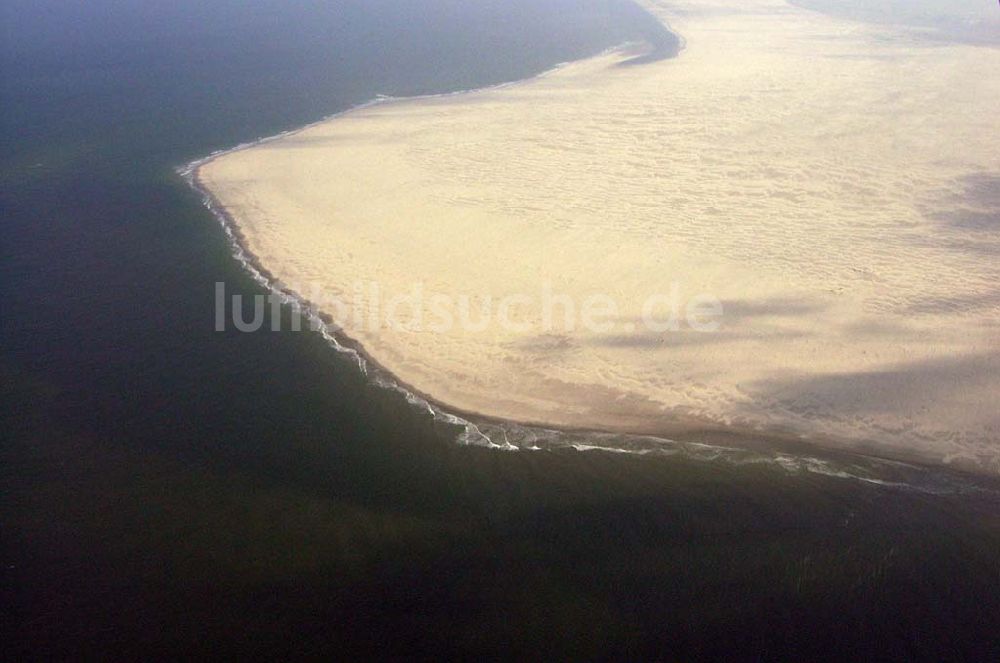 Borkum aus der Vogelperspektive: Das Wattenmeer bei der Insel Borkum