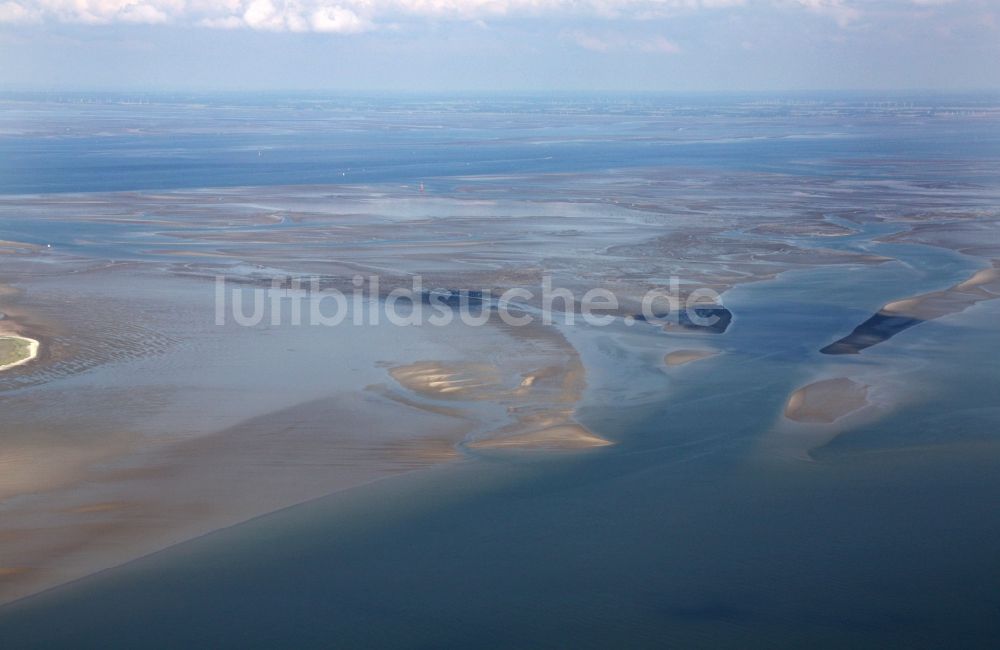 Luftbild Wangerooge - Das Wattenmeer bei Wangerooge im Bundesland Niedersachsen