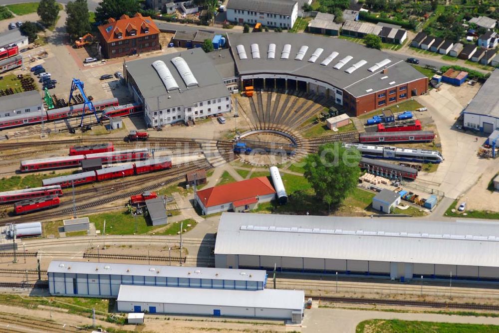 Rostock von oben - DB Fahrzeuginstandhaltung Rostock