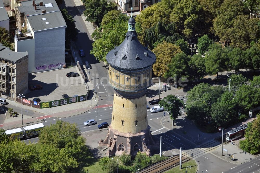 Halle von oben - Denkmalgeschützter Wasserturm-Nord in Halle im Bundesland Sachsen-Anhalt