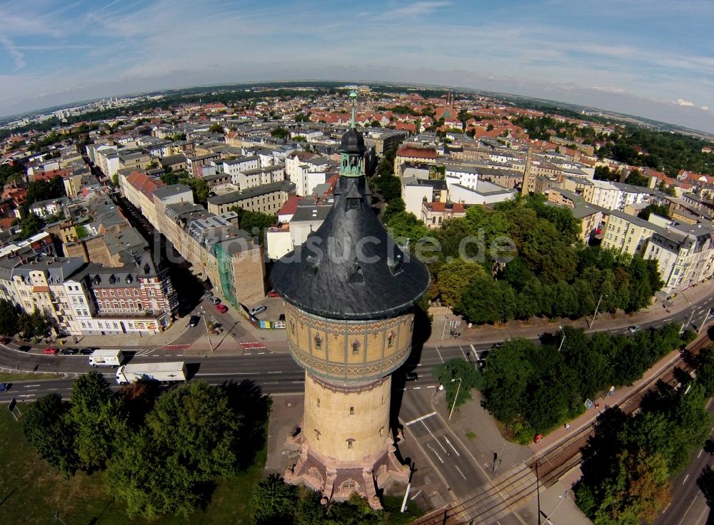 Luftbild Halle - Denkmalgeschützter Wasserturm-Nord in Halle im Bundesland Sachsen-Anhalt