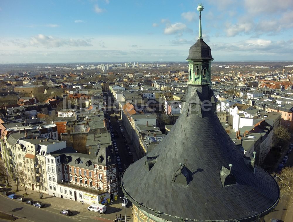 Luftaufnahme Halle - Denkmalgeschützter Wasserturm-Nord in Halle im Bundesland Sachsen-Anhalt