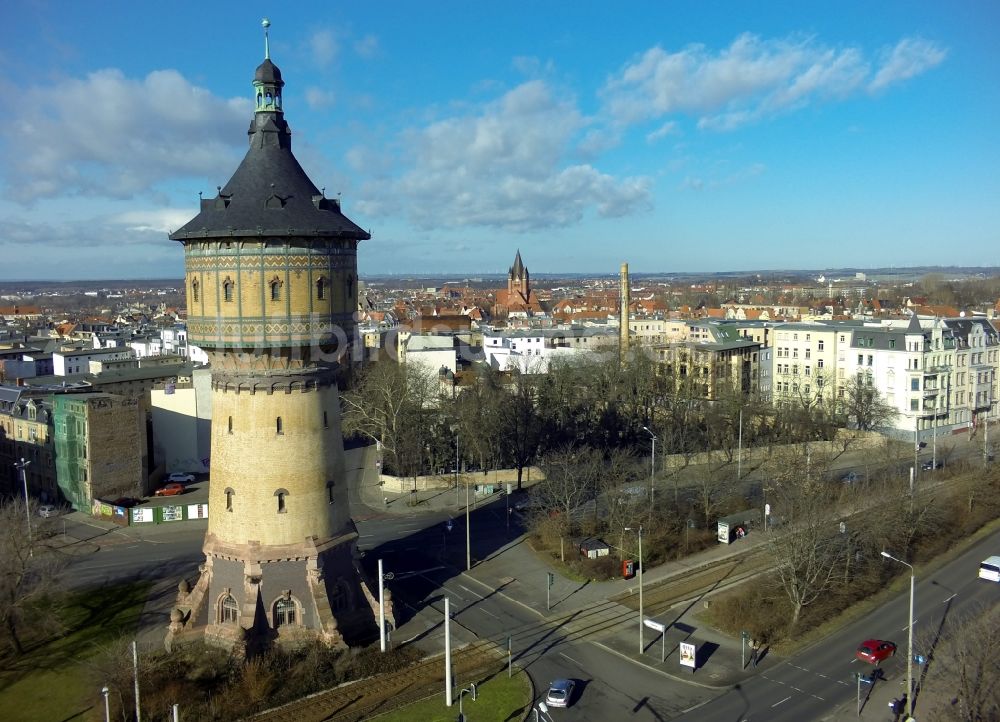 Halle von oben - Denkmalgeschützter Wasserturm-Nord in Halle im Bundesland Sachsen-Anhalt