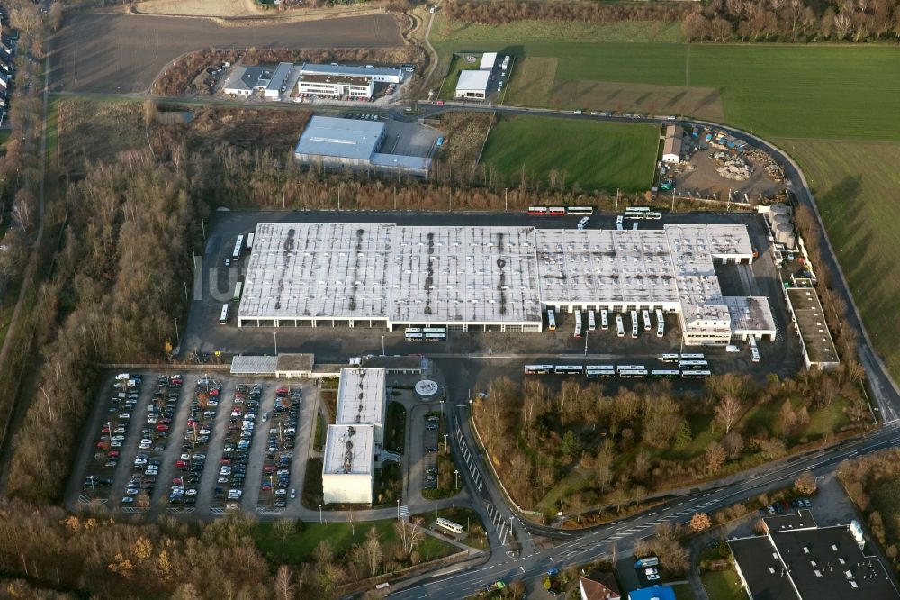 Herten aus der Vogelperspektive: Depot der Herten Zentrale der Vestischen Strassenbahnen GmbH des ÖPNV, Öffentlicher Personennahverkehr in Herten in Nordrhein-Westfalen