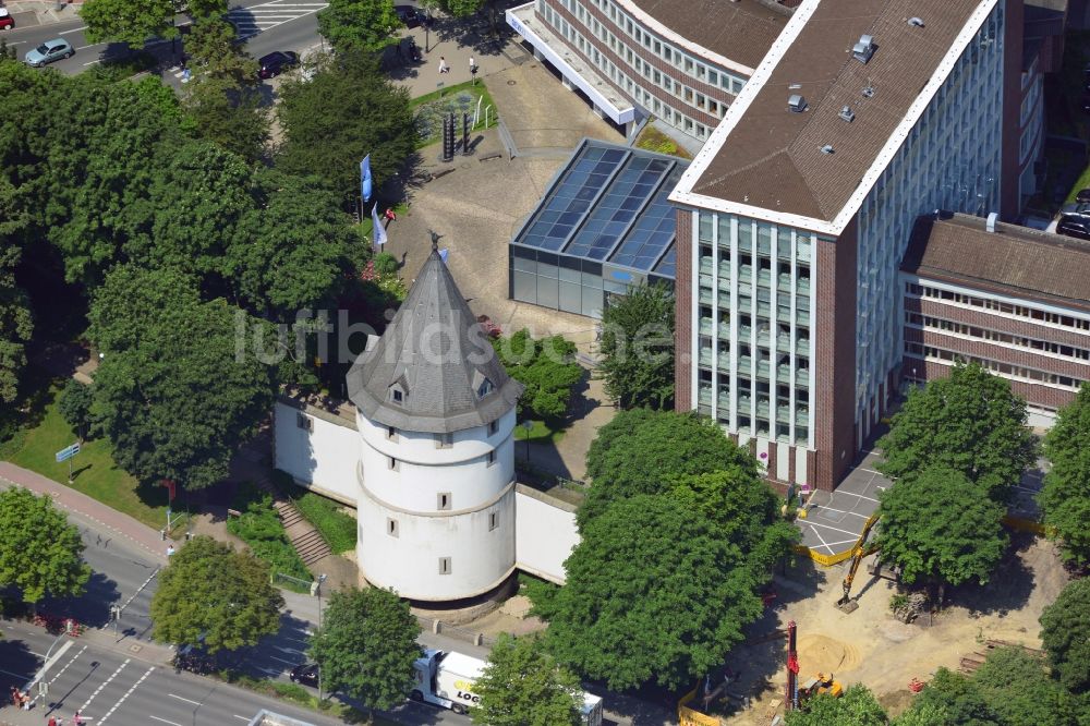 Luftaufnahme Dortmund - Der Adlerturm am Ostwall in der Innenstadt von Dortmund im Bundesland Nordrhein-Westfalen