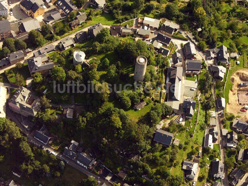 Luftbild Lobenstein - Der Alte Turm das Wahrzeichen der Stadt