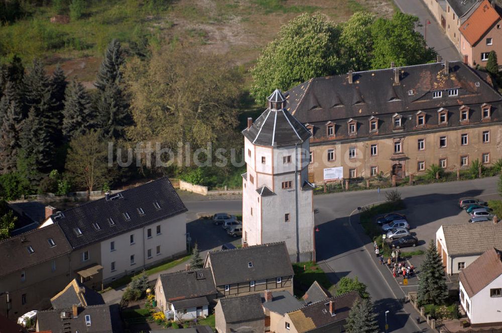 Luftaufnahme Böhlen - Der alte Wasserturm in 04668 Böhlen.