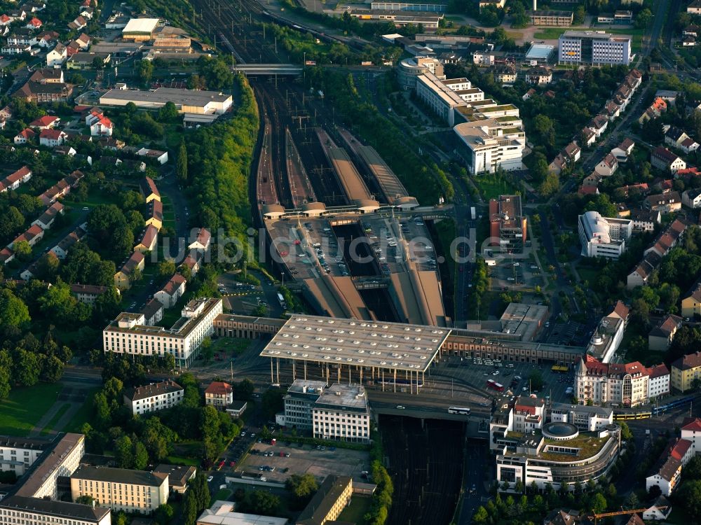 Kassel von oben - Der Bahnhof Kassel-Wilhelmshöhe in Kassel im Bundesland Hessen