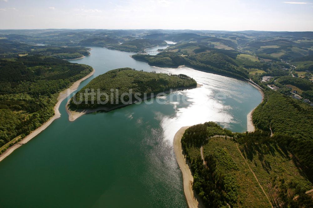 ATTENDORN von oben - Der Biggesee (auch Biggetalsperre) - ein Stausee im Kreis Olpe in Nordrhein-Westfalen