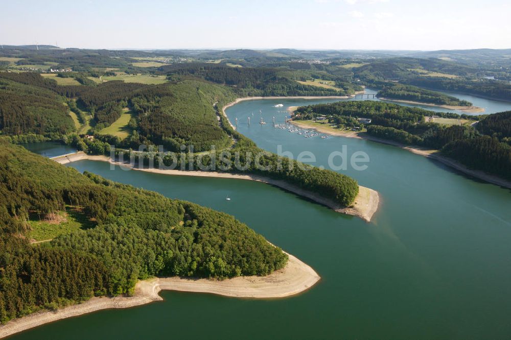 ATTENDORN aus der Vogelperspektive: Der Biggesee (auch Biggetalsperre) - ein Stausee im Kreis Olpe in Nordrhein-Westfalen