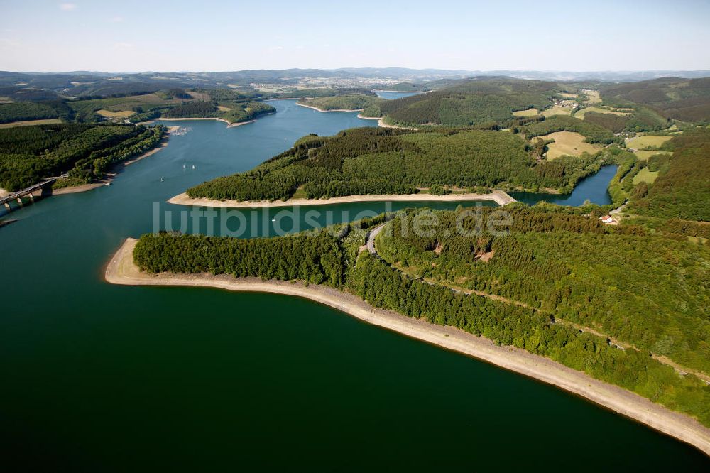 ATTENDORN aus der Vogelperspektive: Der Biggesee (auch Biggetalsperre) - ein Stausee im Kreis Olpe in Nordrhein-Westfalen