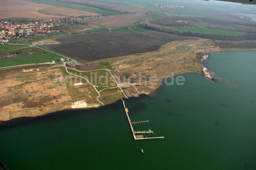 Nachterstedt von oben - Der Concordia See in Sachsen-Anhalt