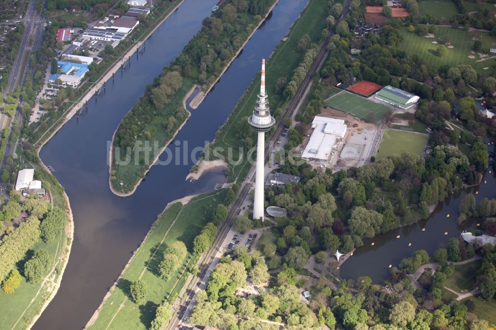 Mannheim aus der Vogelperspektive: Der Fernmeldeturm Mannheim im Bundesland Baden-Württemberg