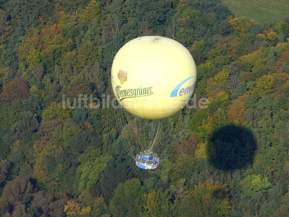 Luftaufnahme Netzschkau / Sachsen - Der Fesselballon bei Mylau/Netzschkau im Vogtland 12.10.2005