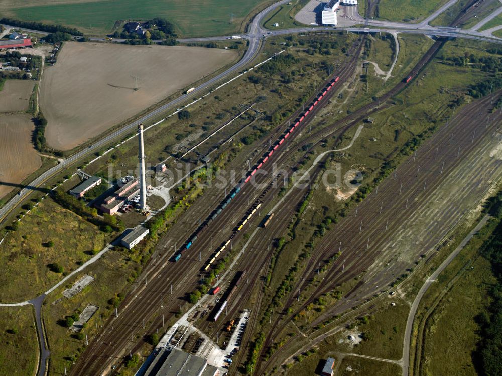 Sassnitz OT Mukran von oben - Der Fährbahnhof Mukran in Sassnitz auf Rügen