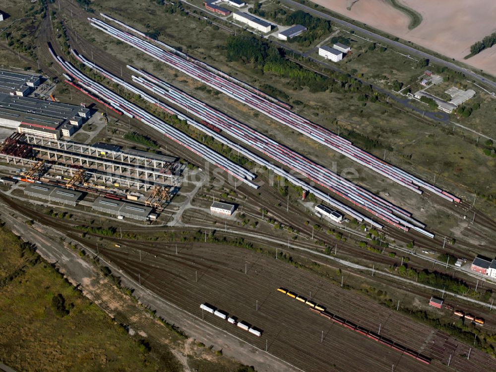 Luftaufnahme Sassnitz OT Mukran - Der Fährbahnhof Mukran in Sassnitz auf Rügen