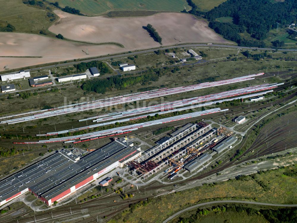 Sassnitz OT Mukran von oben - Der Fährbahnhof Mukran in Sassnitz auf Rügen