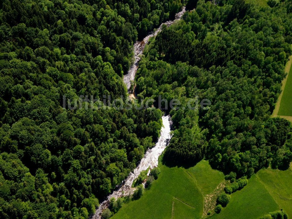 Luftaufnahme Rettenbach - Der Fluss Ilz in der Gemeinde Rettenbach im Bundesland Bayern