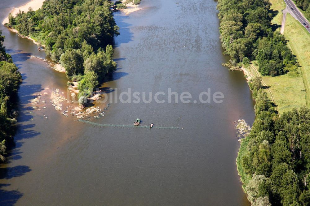 Le Haut Chantier von oben - Der Fluss Loire im Loiretal bei Le Haut Chantier