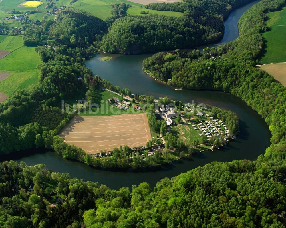 Luftbild Mittweida - Der Fluss Zschopau und sein Verlauf in Mittweida im Bundesland Sachsen