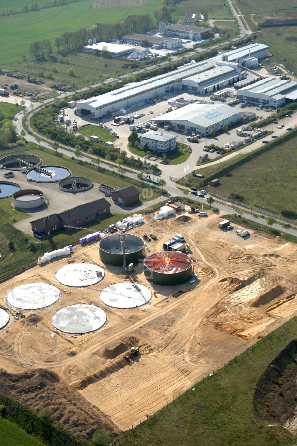 Heiligengrabe von oben - Der Gewerbepark in Heiligengrabe