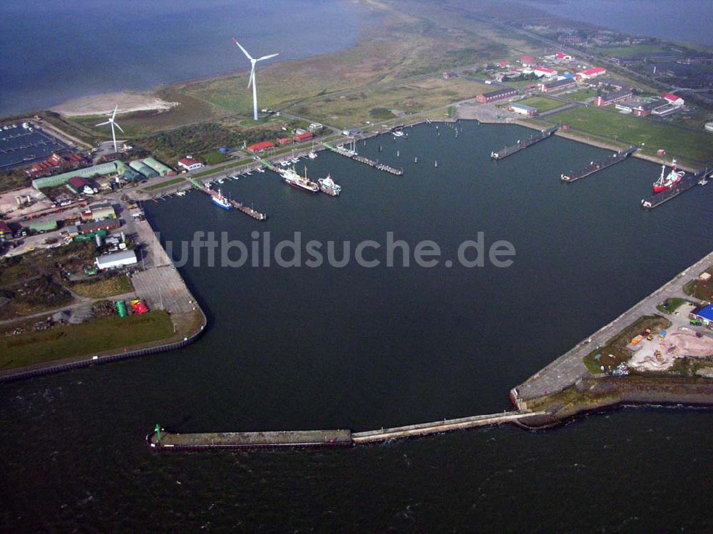 Borkum von oben - Der Hafen von Borkum