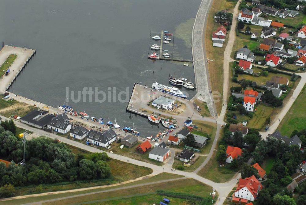 Luftbild Vitte auf Hiddensee - Der Hafen von Vitte auf Hiddensee