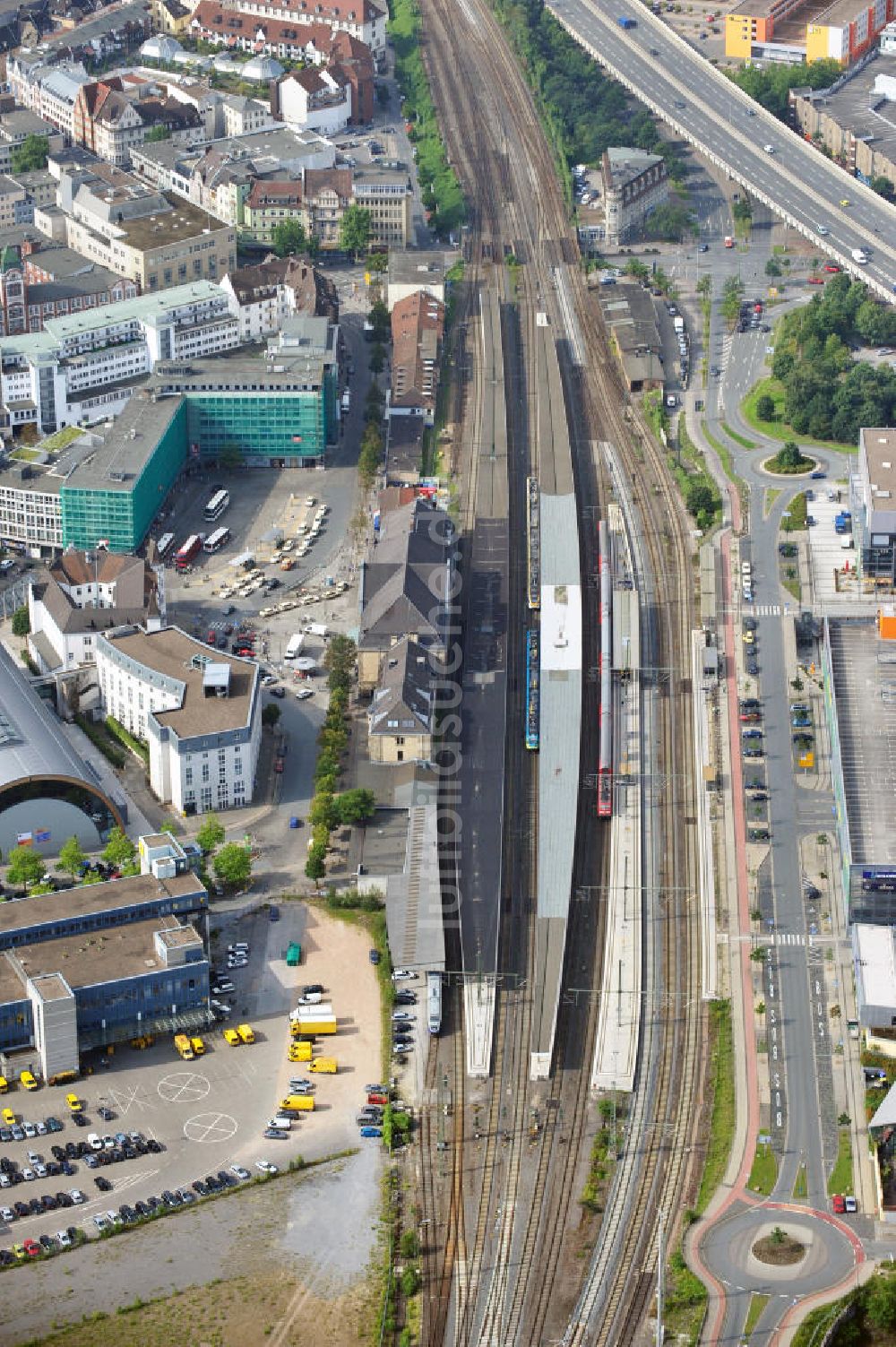 Luftbild Bielefeld - Der Hauptbahnhof von Bielefeld in Nordrhein-Westfalen