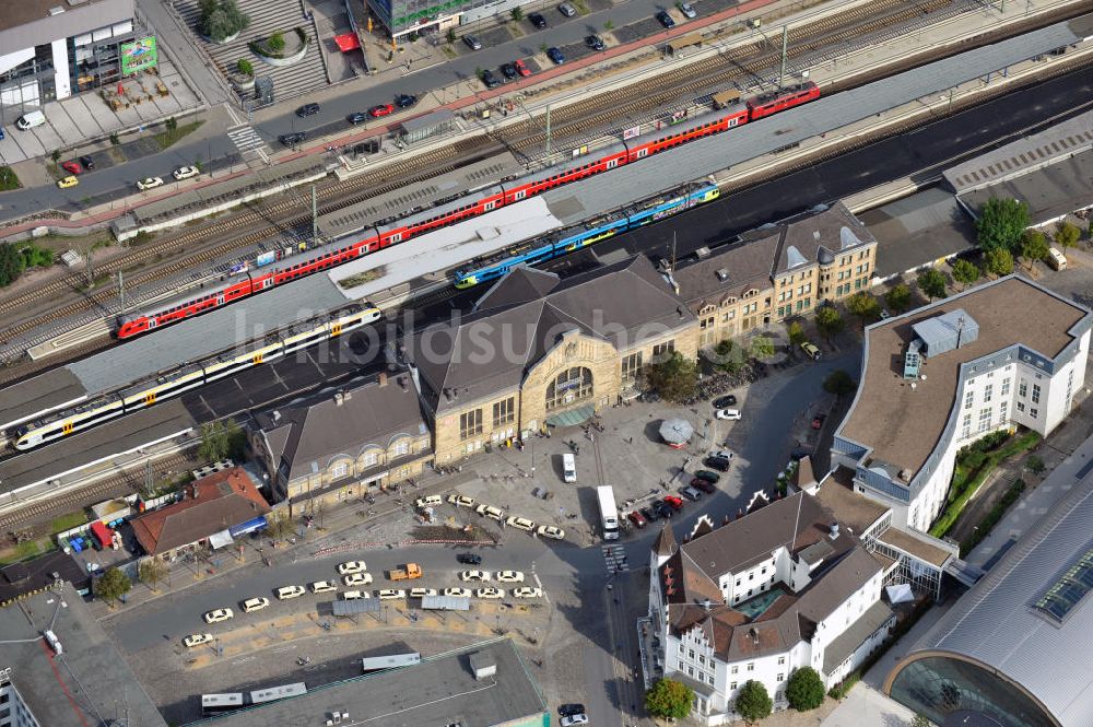 Bielefeld aus der Vogelperspektive: Der Hauptbahnhof von Bielefeld in Nordrhein-Westfalen