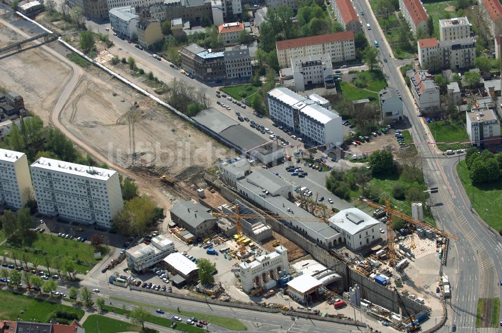 LEIPZIG aus der Vogelperspektive: Der Leipziger Bayerische Bahnhof mit City-Tunnel-Baustelle