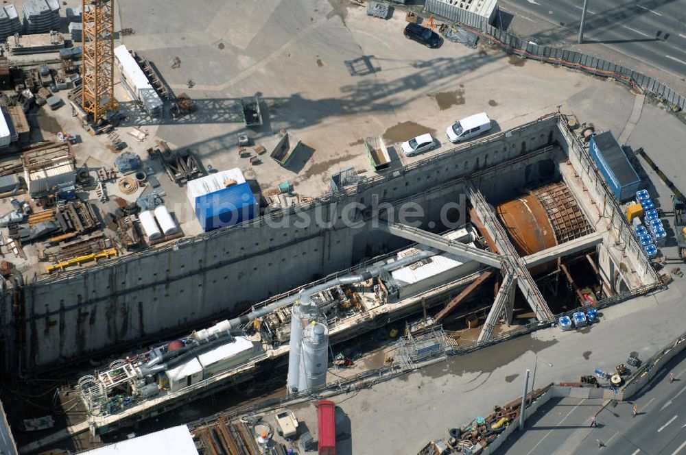 LEIPZIG von oben - Der Leipziger Bayerische Bahnhof mit City-Tunnel-Baustelle