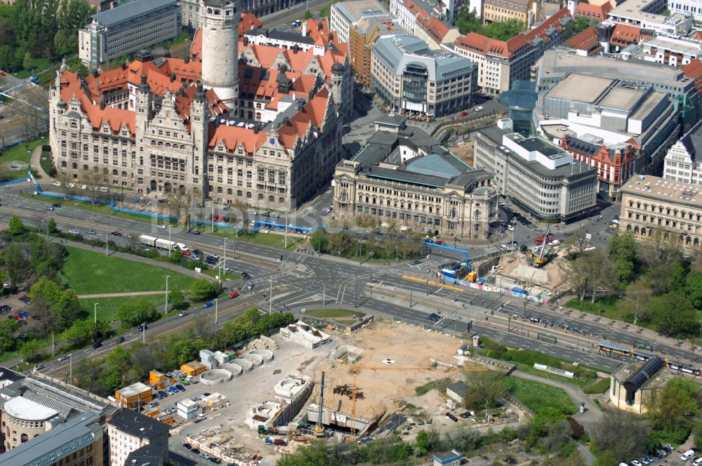 Luftbild LEIPZIG - Der Leipziger Bayerische Bahnhof mit City-Tunnel-Baustelle