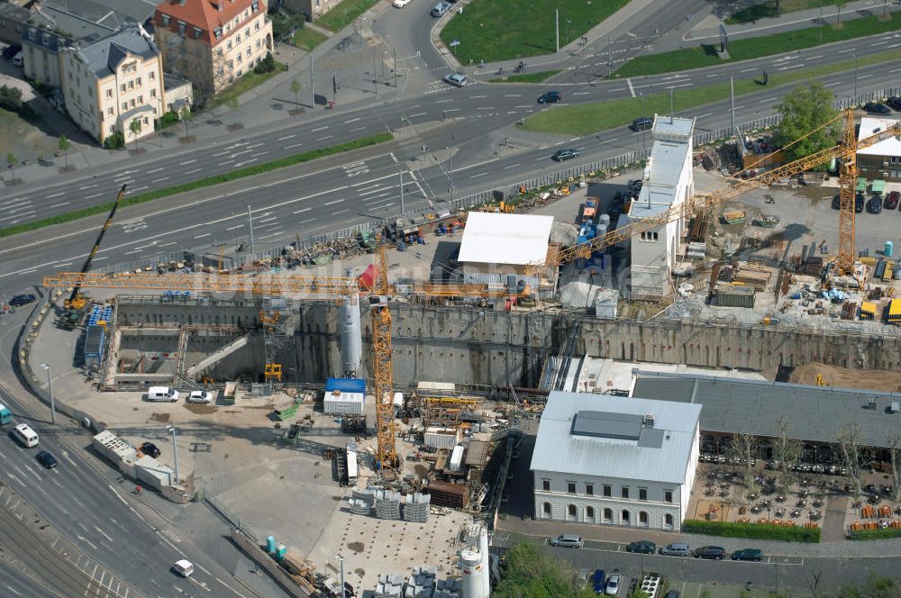 Luftbild LEIPZIG - Der Leipziger Bayerische Bahnhof mit City-Tunnel-Baustelle