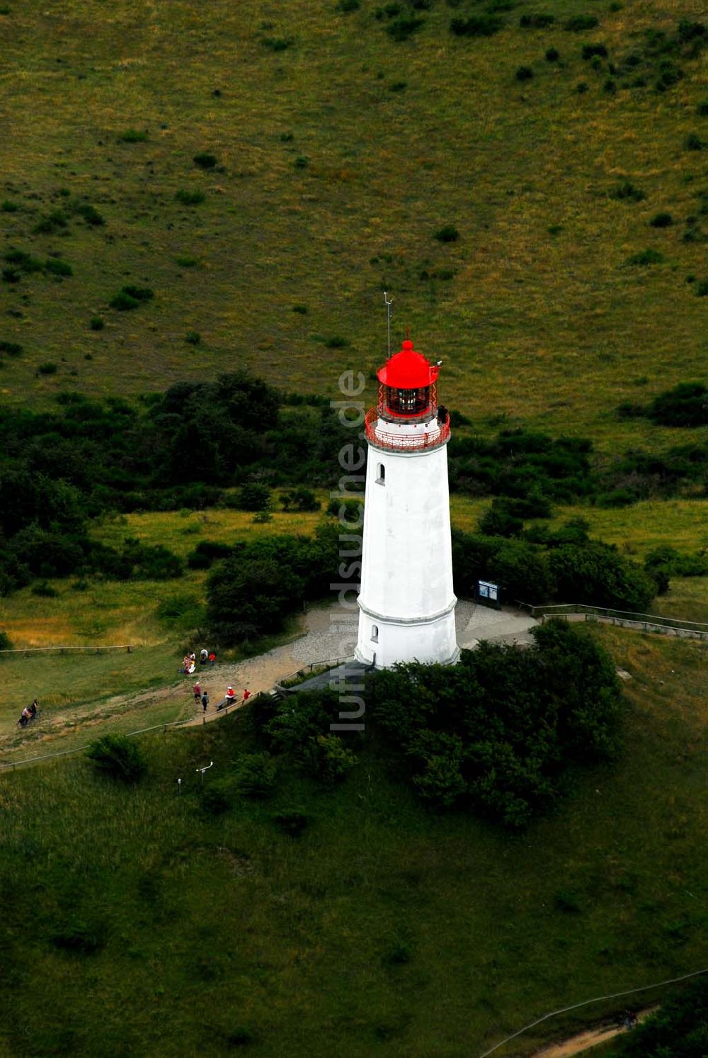 Luftaufnahme Hiddensee (Rügen) - Der Leuchtturm Dornbusch auf Hiddensee