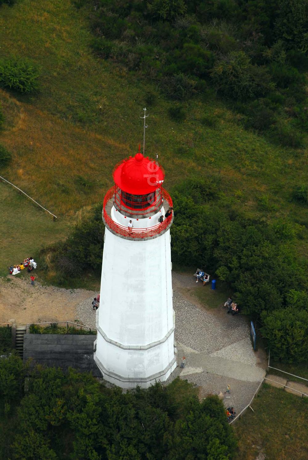 Hiddensee (Rügen) von oben - Der Leuchtturm Dornbusch auf Hiddensee