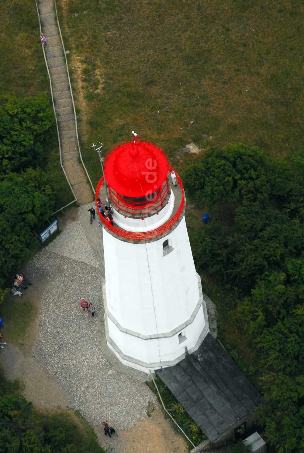 Hiddensee (Rügen) von oben - Der Leuchtturm Dornbusch auf Hiddensee