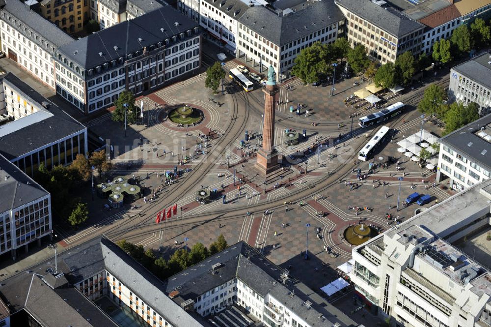 Luftaufnahme Darmstadt - Der Luisenplatz in Darmstadt, Hessen