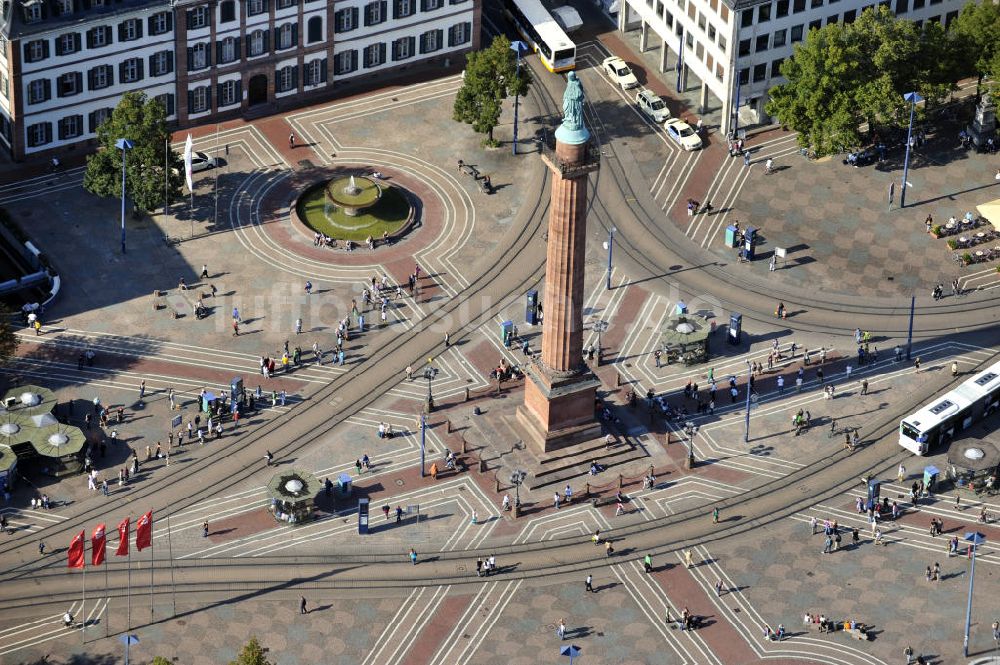 Darmstadt von oben - Der Luisenplatz in Darmstadt, Hessen