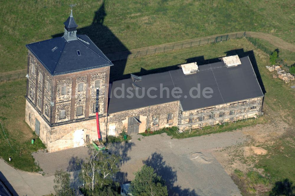 Luftbild Bannewitz - Der Marienschacht in Bannewitz mit Malakow-Förderturm und Kaue