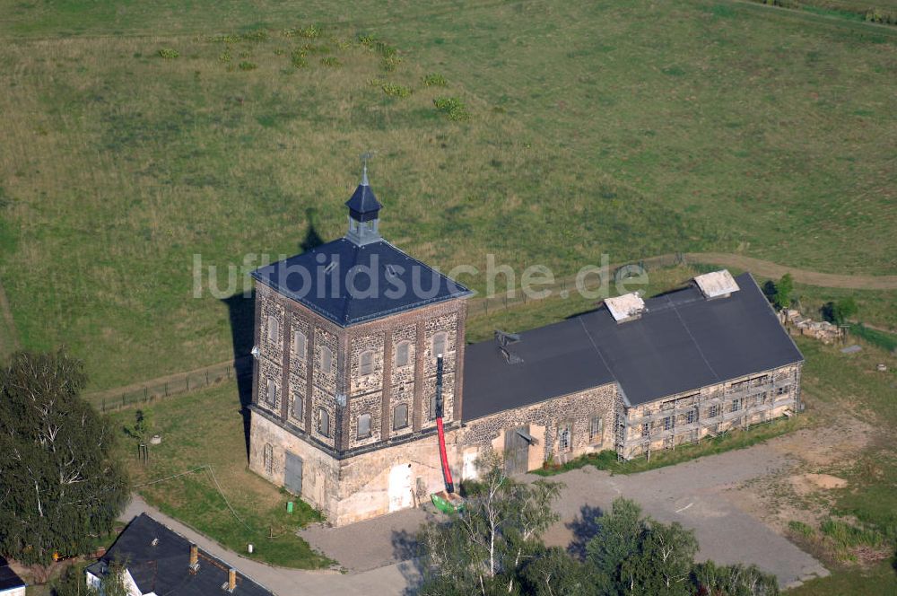 Luftaufnahme Bannewitz - Der Marienschacht in Bannewitz mit Malakow-Förderturm und Kaue