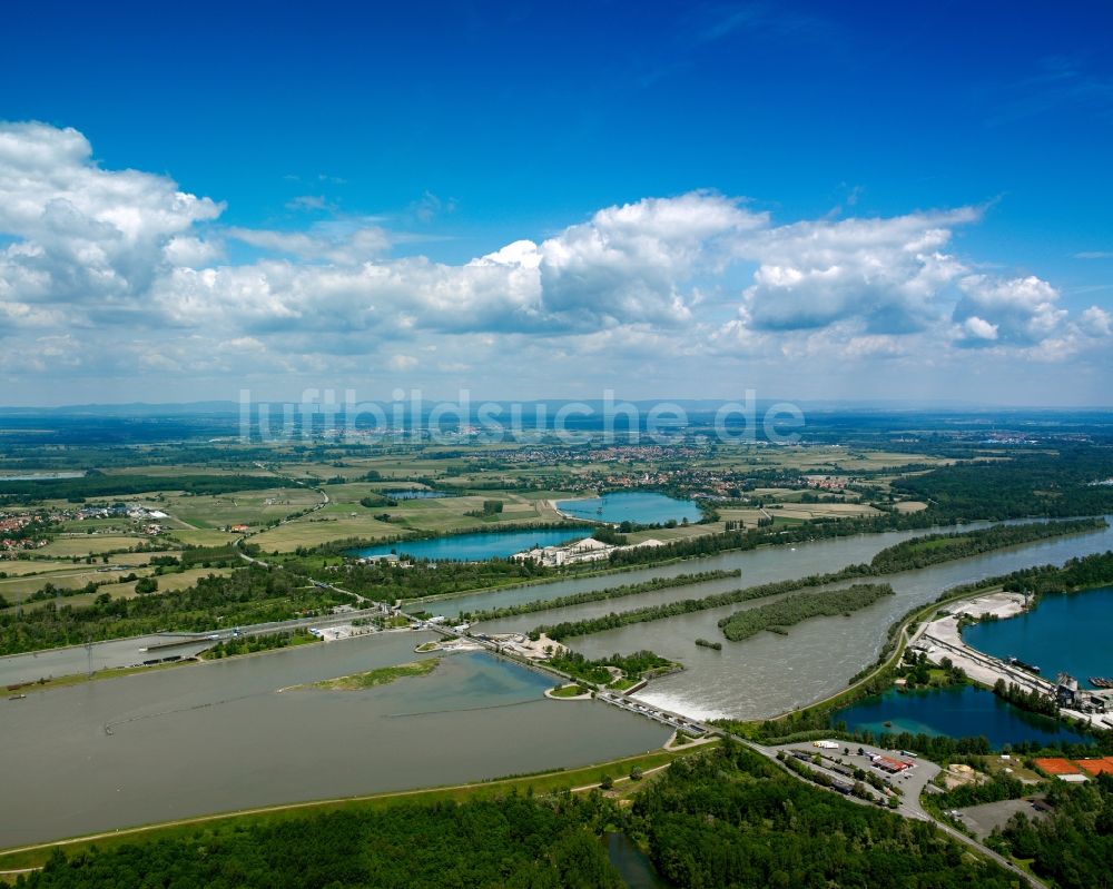 Luftaufnahme Kehl - Der Rhein bei Kehl im Bundesland Baden-Württemberg