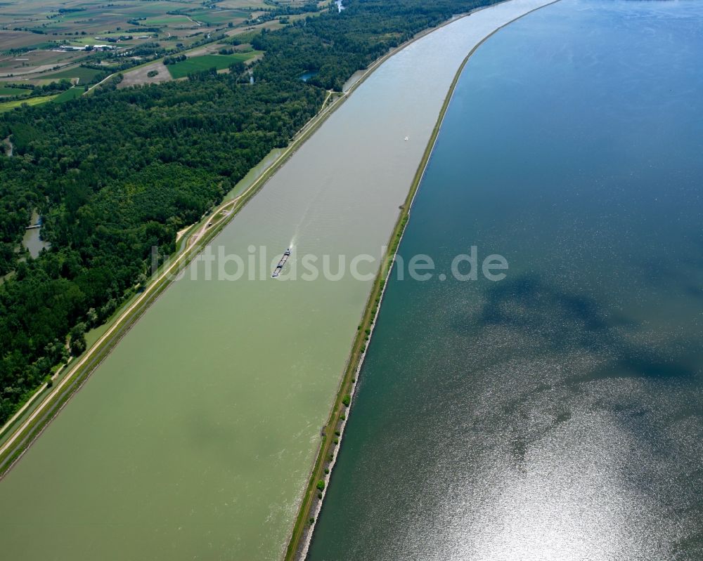 Luftbild Kehl - Der Rhein bei Kehl im Bundesland Baden-Württemberg