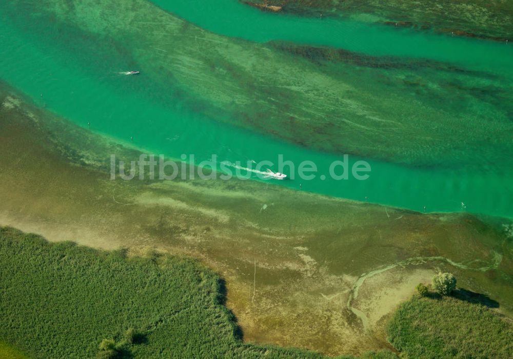 Luftaufnahme Stein am Rhein - Der Rheinauslauf am Bodensee an der Grenzstadt Stein am Rhein