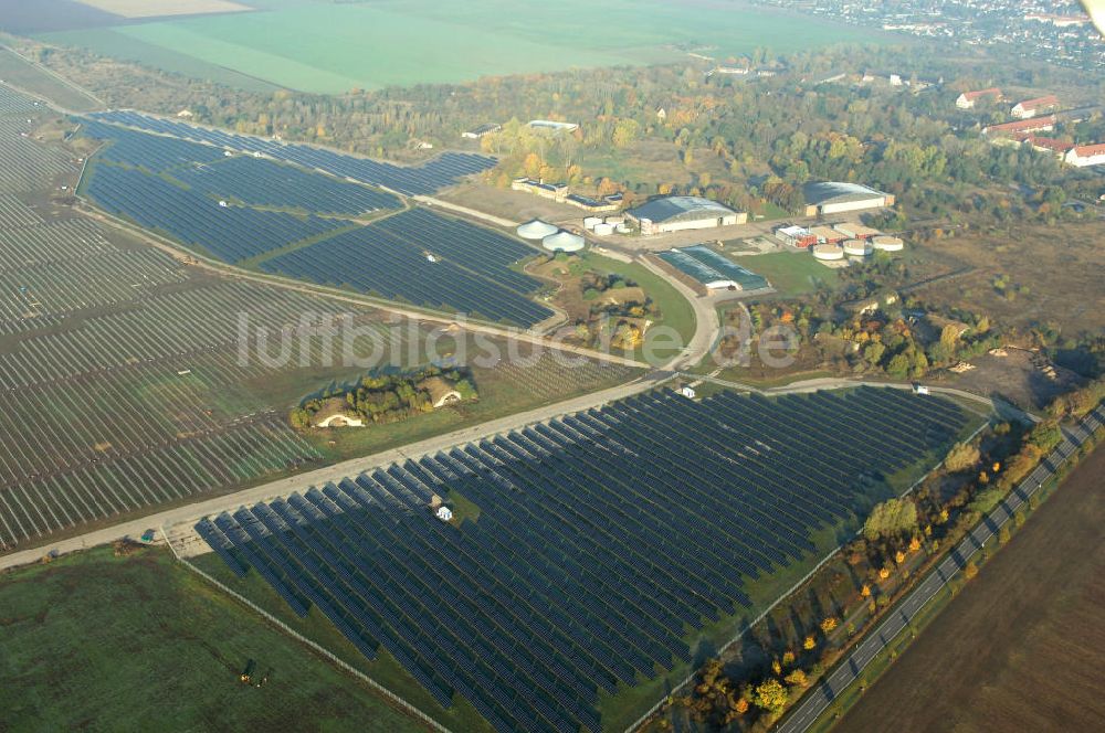 Luftaufnahme Köthen - Der Solarpark Köthen