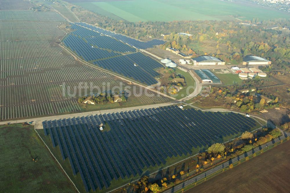 Köthen von oben - Der Solarpark Köthen