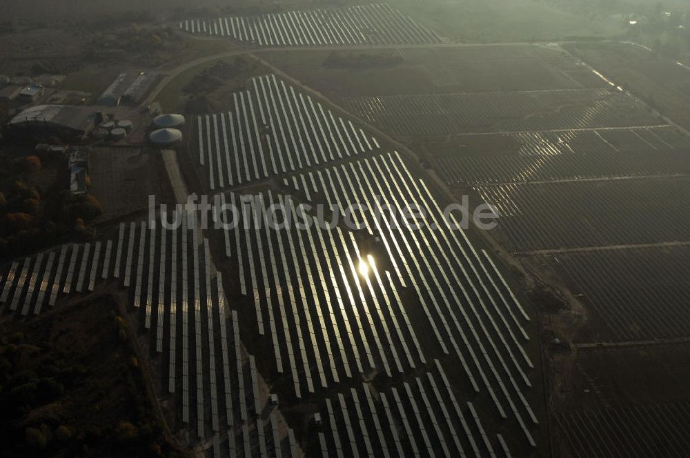 Köthen von oben - Der Solarpark Köthen