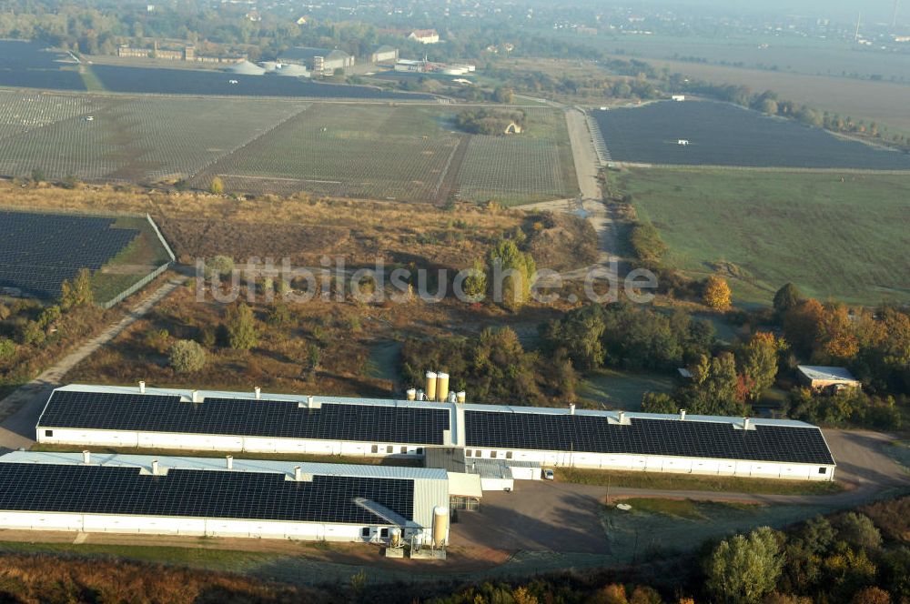 Köthen von oben - Der Solarpark Köthen